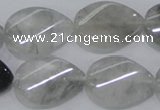 CCQ170 15.5 inches 18*25mm twisted flat teardrop cloudy quartz beads