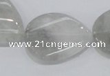 CCQ171 15.5 inches 22*30mm twisted flat teardrop cloudy quartz beads