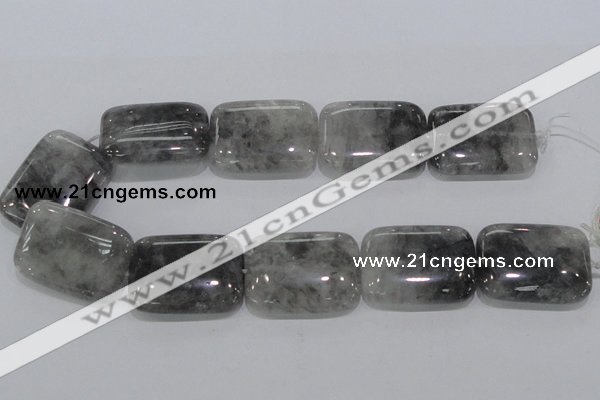 CCQ180 15.5 inches 30*40mm rectangle cloudy quartz beads wholesale