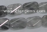 CCQ181 15.5 inches 13*19mm twisted rectangle cloudy quartz beads