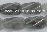 CCQ182 15.5 inches 18*25mm twisted rectangle cloudy quartz beads