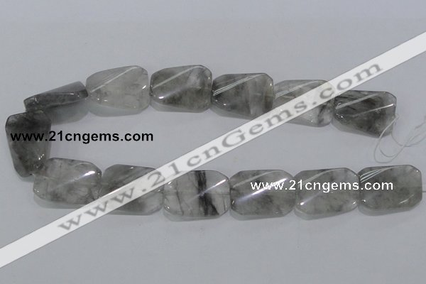 CCQ183 15.5 inches 24*30mm twisted rectangle cloudy quartz beads