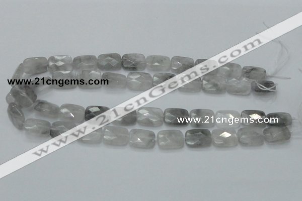 CCQ187 15.5 inches 14*18mm faceted rectangle cloudy quartz beads