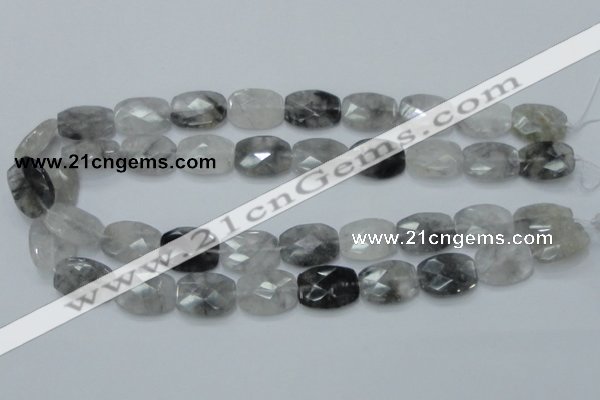 CCQ188 15.5 inches 15*20mm faceted rectangle cloudy quartz beads