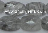 CCQ189 15.5 inches 18*25mm faceted rectangle cloudy quartz beads