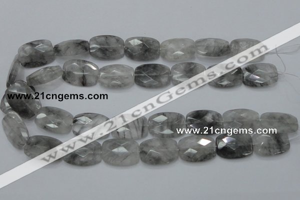 CCQ189 15.5 inches 18*25mm faceted rectangle cloudy quartz beads