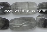 CCQ190 15.5 inches 15*30mm faceted rectangle cloudy quartz beads