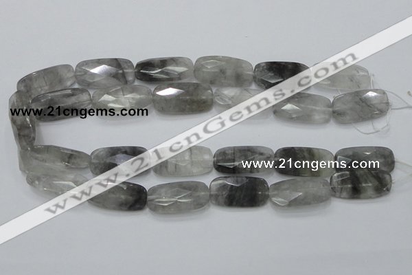 CCQ190 15.5 inches 15*30mm faceted rectangle cloudy quartz beads