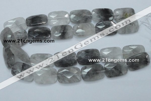 CCQ191 15.5 inches 20*30mm faceted rectangle cloudy quartz beads