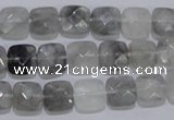 CCQ197 15.5 inches 8*8mm faceted square cloudy quartz beads