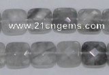 CCQ199 15.5 inches 12*12mm faceted square cloudy quartz beads