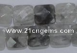 CCQ200 15.5 inches 15*15mm faceted square cloudy quartz beads