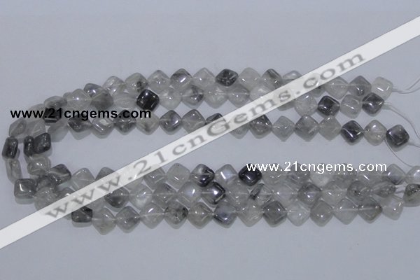 CCQ203 15.5 inches 10*10mm diamond cloudy quartz beads wholesale