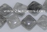 CCQ204 15.5 inches 15*15mm diamond cloudy quartz beads wholesale