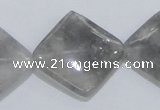 CCQ205 15.5 inches 25*25mm diamond cloudy quartz beads wholesale