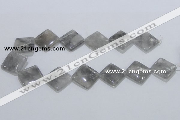 CCQ205 15.5 inches 25*25mm diamond cloudy quartz beads wholesale