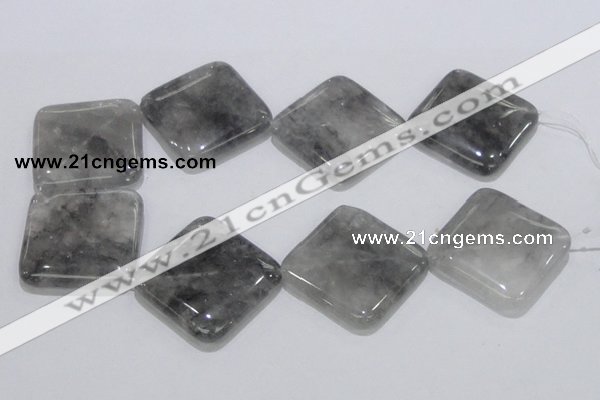 CCQ206 15.5 inches 40*40mm diamond cloudy quartz beads wholesale