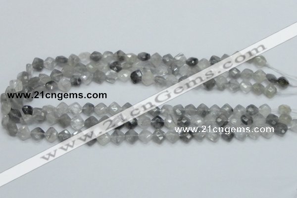 CCQ207 15.5 inches 8*8mm faceted diamond cloudy quartz beads