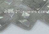 CCQ211 15.5 inches 25*25mm faceted diamond cloudy quartz beads