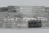 CCQ216 15.5 inches 10*15mm flat column cloudy quartz beads wholesale