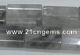 CCQ221 15.5 inches 18*25mm faceted & flat column cloudy quartz beads