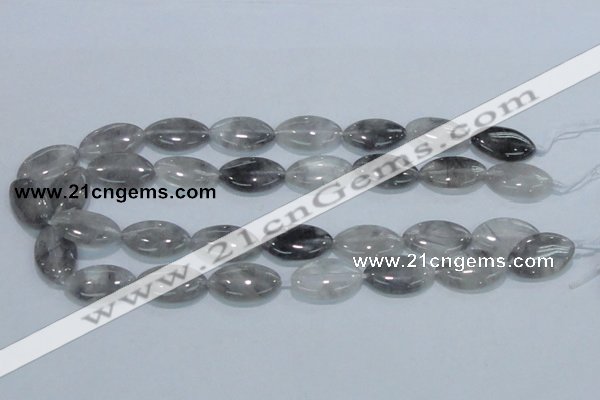 CCQ222 15.5 inches 15*25mm horse eye cloudy quartz beads wholesale