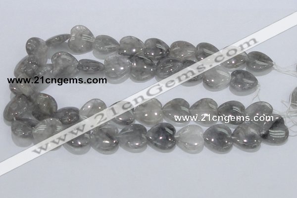 CCQ223 15.5 inches 20*20mm heart cloudy quartz beads wholesale