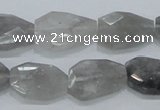 CCQ225 15.5 inches 14*20mm faceted freeform cloudy quartz beads