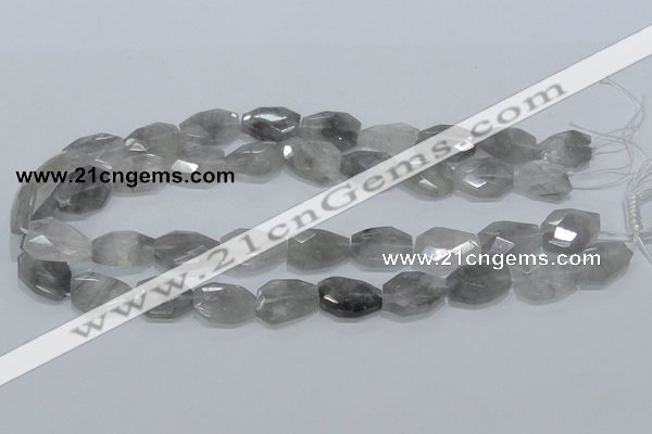 CCQ225 15.5 inches 14*20mm faceted freeform cloudy quartz beads