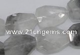 CCQ226 15.5 inches 16*22mm faceted freeform cloudy quartz beads