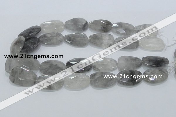 CCQ227 15.5 inches 20*30mm faceted freeform cloudy quartz beads