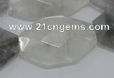 CCQ228 15.5 inches 22*35mm faceted freeform cloudy quartz beads