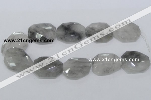 CCQ230 15.5 inches 30*40mm faceted freeform cloudy quartz beads