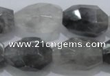 CCQ233 15.5 inches 20*30mm faceted nugget cloudy quartz beads