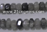 CCQ237 15.5 inches 8*12mm faceted rondelle cloudy quartz beads