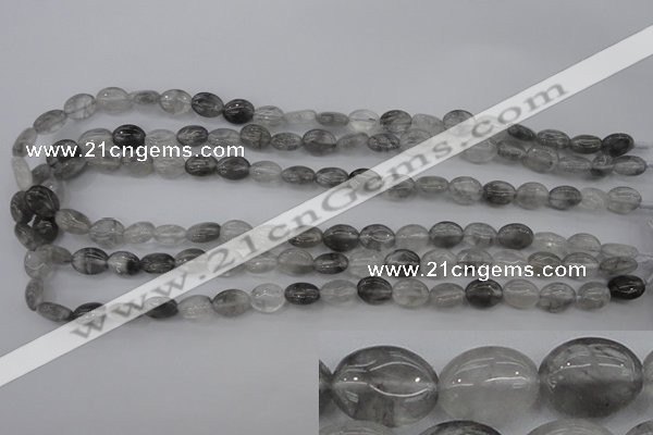 CCQ243 15.5 inches 8*10mm oval cloudy quartz beads wholesale