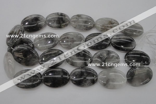 CCQ245 15.5 inches 25*35mm oval cloudy quartz beads wholesale