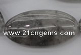 CCQ246 15.5 inches 25*50mm oval cloudy quartz beads wholesale