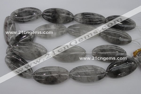 CCQ246 15.5 inches 25*50mm oval cloudy quartz beads wholesale