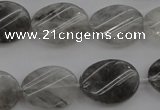 CCQ250 15.5 inches 15*20mm twisted oval cloudy quartz beads wholesale