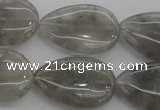 CCQ256 15.5 inches 20*30mm flat teardrop cloudy quartz beads