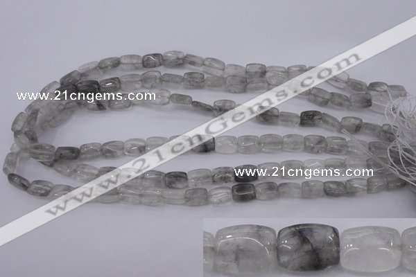 CCQ260 15.5 inches 8*10mm rectangle cloudy quartz beads