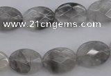 CCQ265 15.5 inches 12*16mm faceted oval cloudy quartz beads