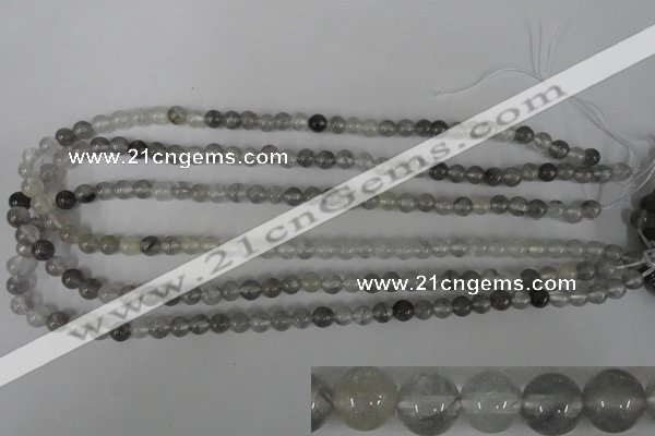 CCQ301 15.5 inches 6mm round cloudy quartz beads wholesale