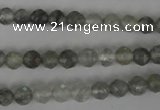 CCQ311 15.5 inches 6mm faceted round cloudy quartz beads wholesale