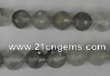 CCQ313 15.5 inches 10mm faceted round cloudy quartz beads wholesale