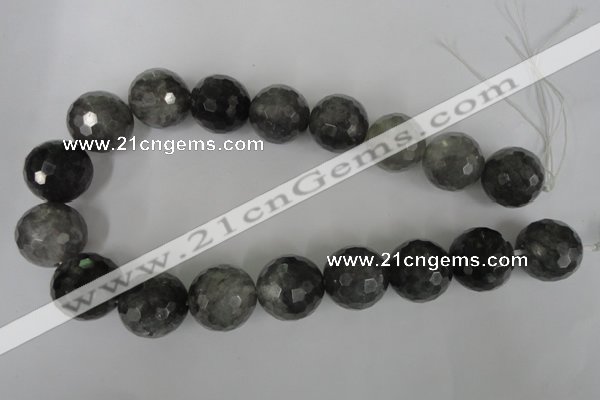 CCQ319 15.5 inches 22mm faceted round cloudy quartz beads wholesale