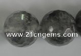 CCQ320 15.5 inches 25mm faceted round cloudy quartz beads wholesale