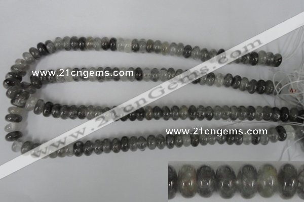 CCQ327 15.5 inches 6*10mm rondelle cloudy quartz beads wholesale