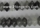 CCQ328 15.5 inches 7*13mm rondelle cloudy quartz beads wholesale